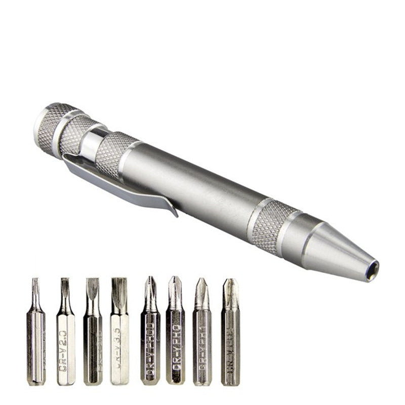 8-in-1 Multi-Tool Screwdriver Pen - Interchangeable Tips for Versatile Tasks, Effortless Repairs and Disassembly with Ease, Durable and Lightweight Aluminum Alloy Construction in a Sleek Pen Design