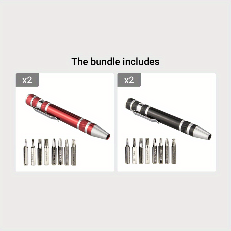 8-in-1 Multi-Tool Screwdriver Pen - Interchangeable Tips for Versatile Tasks, Effortless Repairs and Disassembly with Ease, Durable and Lightweight Aluminum Alloy Construction in a Sleek Pen Design