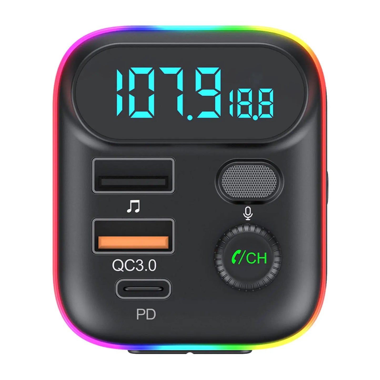 Car Bluetooth FM Transmitter Bluetooth 5.0 FM Transmitter USB PD Car Fast Charger Electronic Accessories