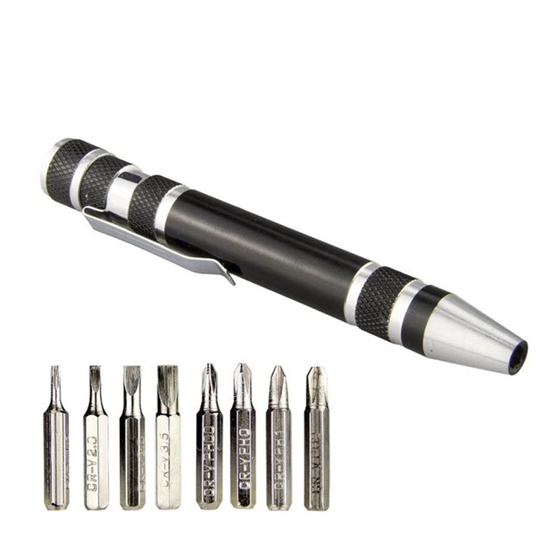 8-in-1 Multi-Tool Screwdriver Pen - Interchangeable Tips for Versatile Tasks, Effortless Repairs and Disassembly with Ease, Durable and Lightweight Aluminum Alloy Construction in a Sleek Pen Design