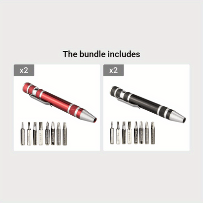 8-in-1 Multi-Tool Screwdriver Pen - Interchangeable Tips for Versatile Tasks, Effortless Repairs and Disassembly with Ease, Durable and Lightweight Aluminum Alloy Construction in a Sleek Pen Design