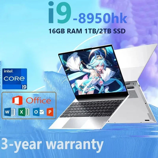 2025 New Portable Notebook Windows 11 Pro 14.1 inch Gaming  Computer PC Gamer Intel Core i9 8950HK Laptops