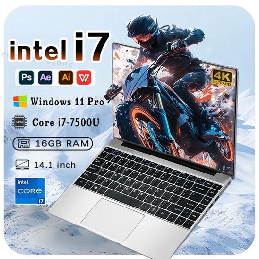 2025 Office Laptop Windows 11 i7-7500U Laptop PC 14.1"  Notebook Computer 1920*1080P Intel Core i7 7500U 12GB RAM 1TB 2TB SSD