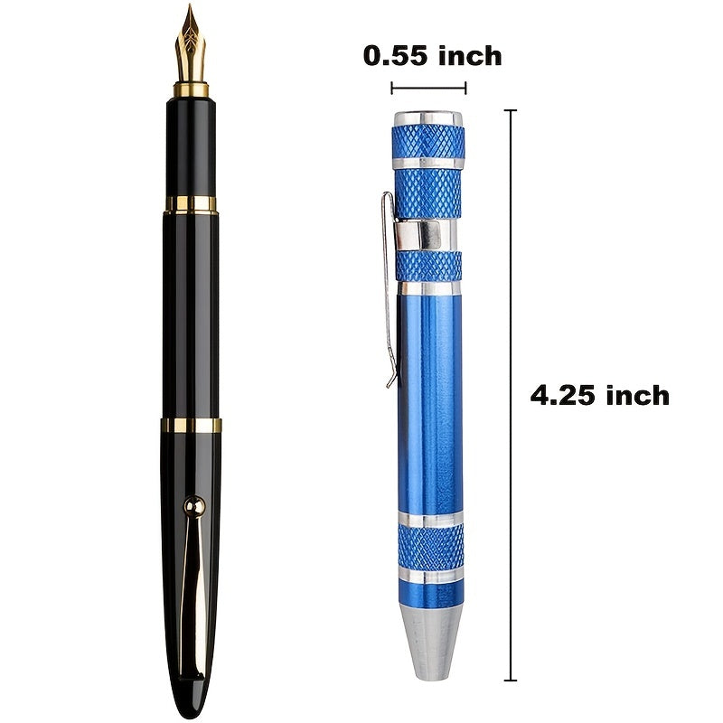 8-in-1 Multi-Tool Screwdriver Pen - Interchangeable Tips for Versatile Tasks, Effortless Repairs and Disassembly with Ease, Durable and Lightweight Aluminum Alloy Construction in a Sleek Pen Design