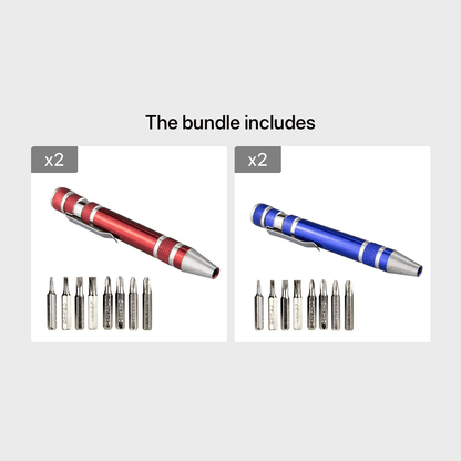 8-in-1 Multi-Tool Screwdriver Pen - Interchangeable Tips for Versatile Tasks, Effortless Repairs and Disassembly with Ease, Durable and Lightweight Aluminum Alloy Construction in a Sleek Pen Design